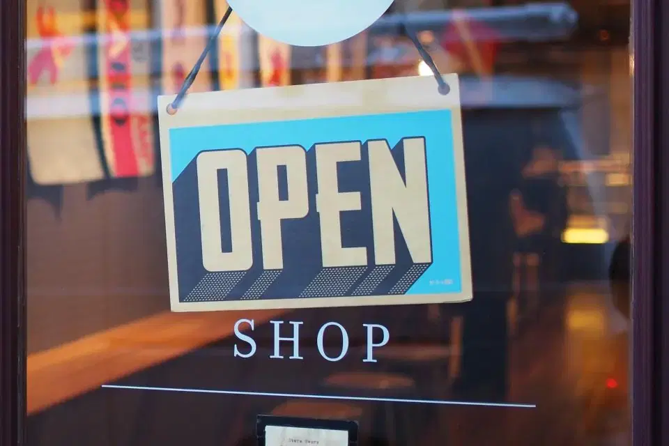 Open sign hanging on a local shop door, representing local SEO for small businesses